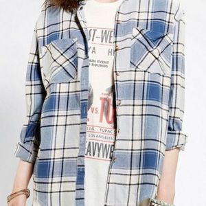 BDG Blue Cream Vintage Flannel Shirt